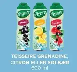 MENY TEISSEIRE GREENADINE CITRON ELLER SOLBÆR tilbud