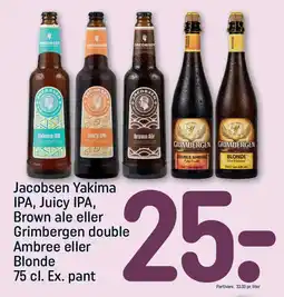 REMA 1000 Jacobsen Yakima IPA, Juicy IPA, Brown ale tilbud