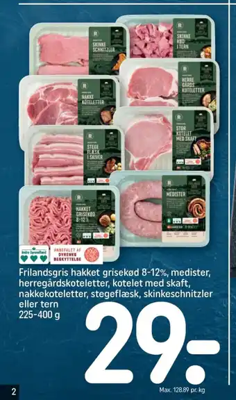 REMA 1000 Frilandsgris hakket grisekød 8-12%, medister herregårdskoteletter tilbud