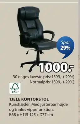 JYSK TJELE KONTORSTOL tilbud