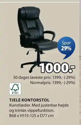 JYSK TJELE KONTORSTOL tilbud