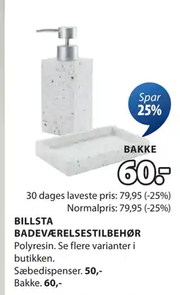 JYSK BILLSTA BADEVÆRELSESTILBEHØR tilbud