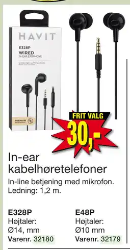 Harald Nyborg In-ear kabelhøretelefoner tilbud