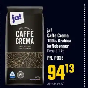 Otto Duborg Ja! caffe crema 100% arabica kaffebønner pose à tilbud