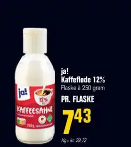 Otto Duborg ja! Kaffefløde 12% Flaske tilbud