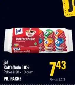 Otto Duborg ja! Kaffefløde 10% Pakke à 20 x 10 gram tilbud