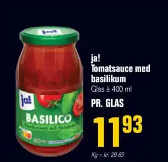 Otto Duborg ja! Tomatsauce med basilikum Glas à tilbud