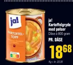 Otto Duborg ja! Kartoffelgryde med pølser Dåse à 800 gram tilbud