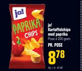 Otto Duborg ja! Kartoffelchips med paprika Pose à 200 gram tilbud