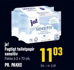 Otto Duborg ja! Fugtigt toiletpapir sensitiv Pakke à 2 x 70 stk. tilbud