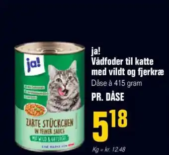 Otto Duborg ja! Vådfoder til katte med vildt og fjerkræ Dåse à 415 gram PR. DÅSE tilbud