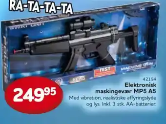 Buddy Leg Elektronisk maskingevær MP5 A5 Med vibration, realistiske affyringslyde og lys. Inkl. 3 stk. AA-batterier. tilbud