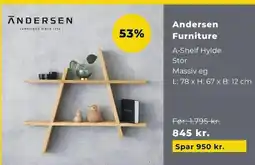 Erling - Christensen Andersen Furniture A-Shelf Hylde tilbud