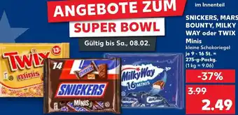 Kaufland Snickers, mars, bounty, milky way oder twix tilbud