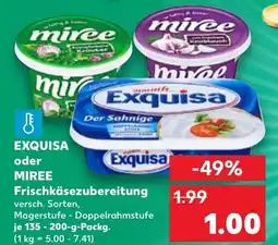 Kaufland EXQUISA oder MIREE Frischkäsezubereitung tilbud