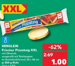 Kaufland HENGLEIN Frischer Pizzateig XXL ausgerollt auf Backpapier, tilbud