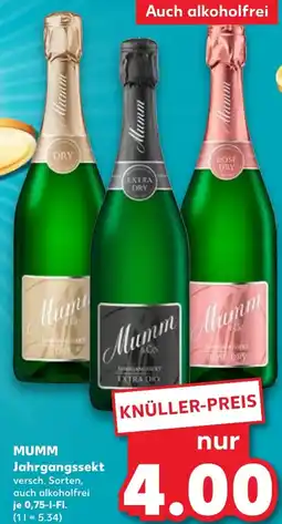 Kaufland MUMM Jahrgangssekt tilbud