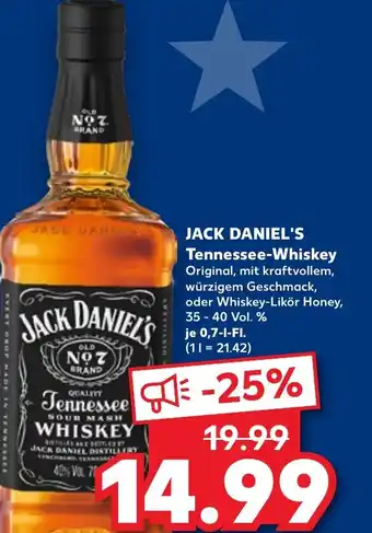 Kaufland JACK DANIEL'S Tennessee-Whiskey tilbud