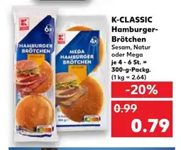 Kaufland K-CLASSIC Hamburger- Brötchen tilbud