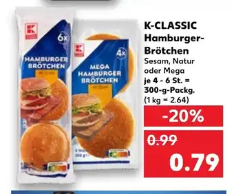 Kaufland K-CLASSIC Hamburger- Brötchen tilbud