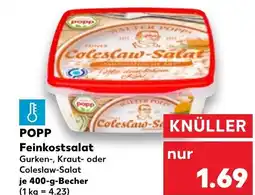 Kaufland POPP Feinkostsalat Gurken-, Kraut- oder tilbud