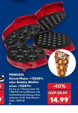 Kaufland PRINCESS Donut-Maker >>>132481<< oder Bubble-Waffel- eisen »132471<< tilbud