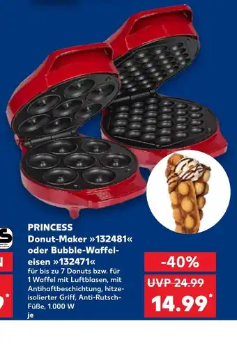 Kaufland PRINCESS Donut-Maker >>>132481<< oder Bubble-Waffel- eisen »132471<< tilbud