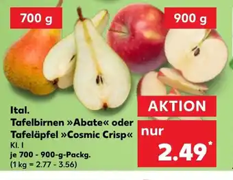 Kaufland Ital. Tafelbirnen »Abate<< oder Tafeläpfel >>Cosmic Crisp<< tilbud