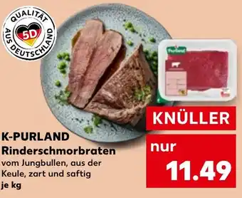 Kaufland K-PURLAND Rinderschmorbraten vom Jungbullen, aus der Keule, zart und saftig je kg tilbud