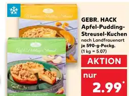 Kaufland GEBR. HACK Apfel-Pudding- Streusel-Kuchen tilbud