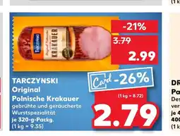 Kaufland TARCZYNSKI Original Polnische Krakauer gebrühte und geräucherte Wurstspezialität tilbud