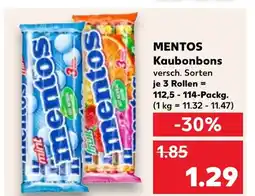 Kaufland MENTOS Kaubonbons versch. Sorten tilbud