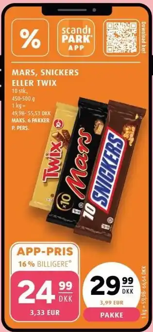 Scandinavian Park MARS, SNICKERS ELLER TWIX tilbud