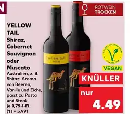 Kaufland YELLOW TAIL Shiraz, Cabernet Sauvignon oder tilbud