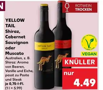 Kaufland YELLOW TAIL Shiraz, Cabernet Sauvignon oder tilbud