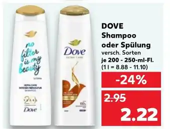 Kaufland DOVE Shampoo oder Spülung tilbud