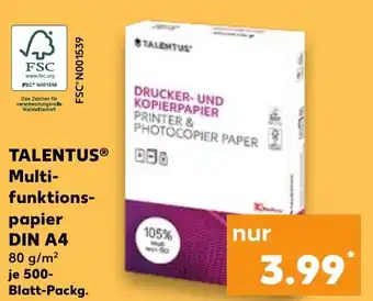 Kaufland TALENTUSⓇ Multi- funktions- papier DIN A4 tilbud