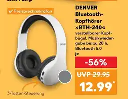 Kaufland DENVER Bluetooth- Kopfhörer >>>BTH-240<< verstellbarer Kopf- bügel, Musikwieder- gabe bis zu 20 h, Bluetooth 5.0 tilbud