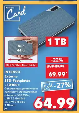 Kaufland INTENSO Externe SSD-Festplatte tilbud