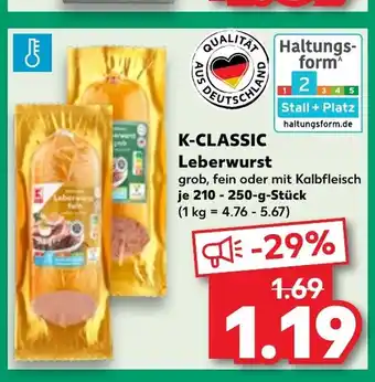 Kaufland K-CLASSIC Leberwurst tilbud