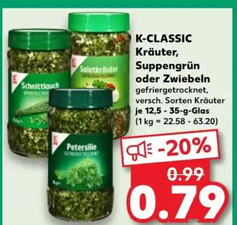 Kaufland K-CLASSIC Kräuter, Suppengrün oder Zwiebeln tilbud