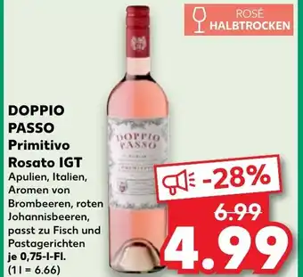 Kaufland DOPPIO PASSO Primitivo Rosato IGT tilbud