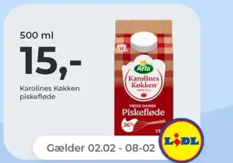 Netto ARLA Karolines Køkken piskefløde tilbud