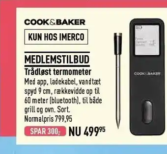 Imerco COOK & BAKER Trådløst termometer tilbud