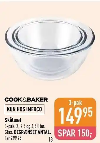 Imerco COOK & BAKER Skålsæt tilbud