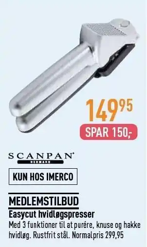 Imerco SCANPAN Easycut hvidløgspresser tilbud