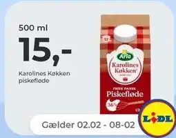 Netto 500 ml piskefløde tilbud