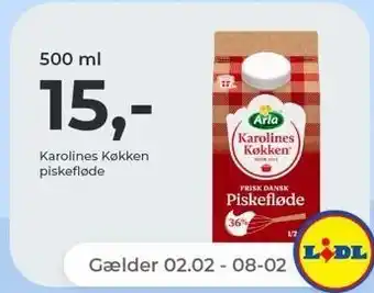 Netto 500 ml piskefløde tilbud