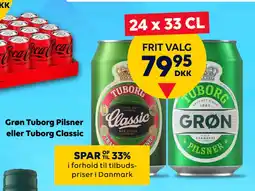 BorderShop Grøn Tuborg Pilsner eller Tuborg Classic tilbud