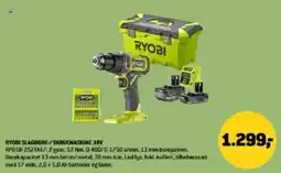 XL-BYG Ryobi slagbore-/skruemaskine 18v tilbud